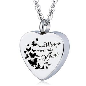 Cremation Necklace 925 Silver Heart Decor Urn for Ashes
